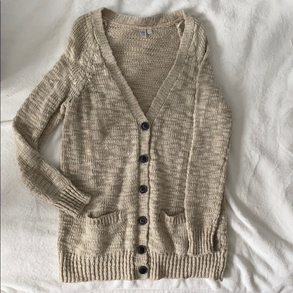 Twik Beige Knit Cardigan
